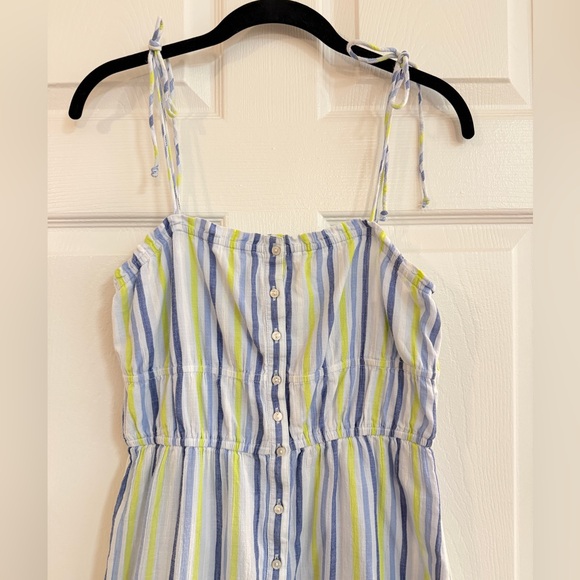 Aerie Maxi Striped Tier Button Front Maxi Dress is Bow Straps - Women’s S - Picture 4 of 7